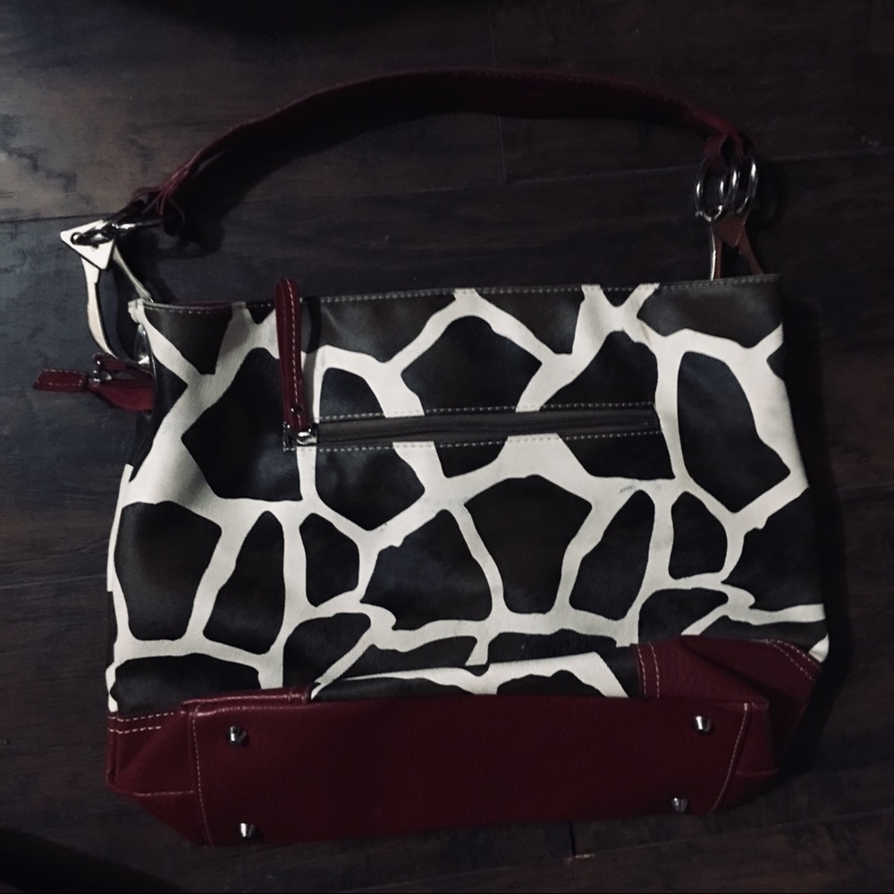 Cow print purse with Red lining